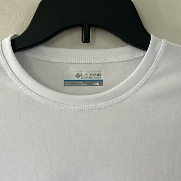 Columbia women's rapid creek long-sleeve top shirt white pink logo M omni shade - Picture 8 of 16